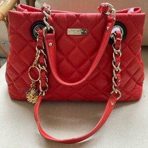Kate Spade Cherry Red Quilted Leather Shoulder Bag